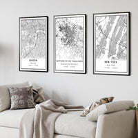 Santiago De Los Caballeros, Dominican Republic Modern Style Map Print 