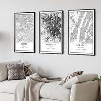 
              Hyderabad, Telangana Modern Style Map Print 
            