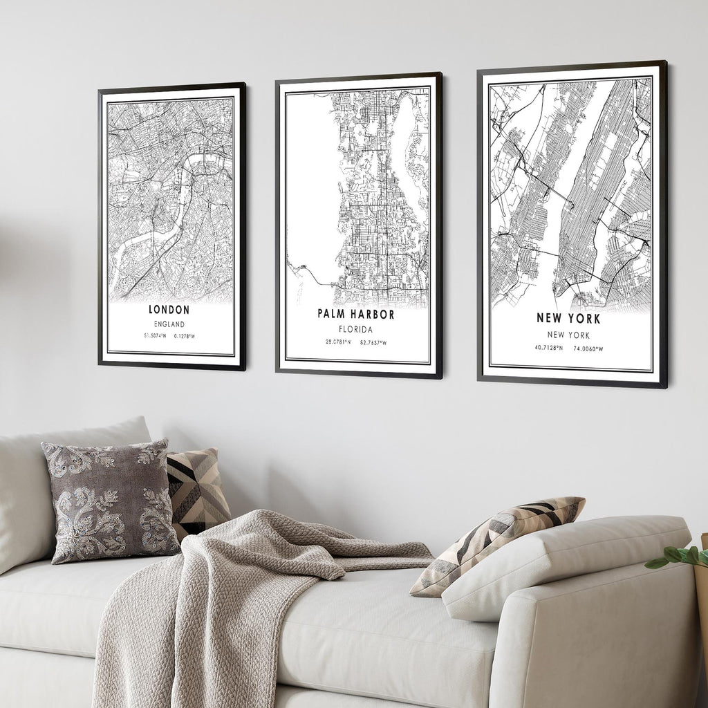 Palm Harbor, Florida Modern Map Print 
