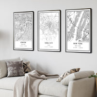 
              Iowa City, Iowa Modern Map Print 
            