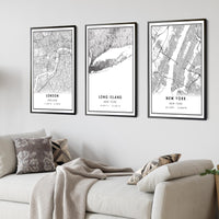 Long Island, New York Modern Map Print 