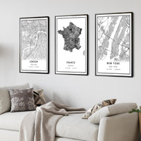 
              France, Europe Modern Style Map Print 
            