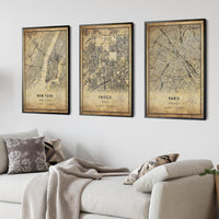 
              Frisco, Texas Vintage Style Map Print 
            