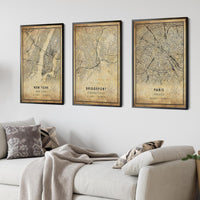 
              Bridgeport, Connecticut Vintage Style Map Print
            