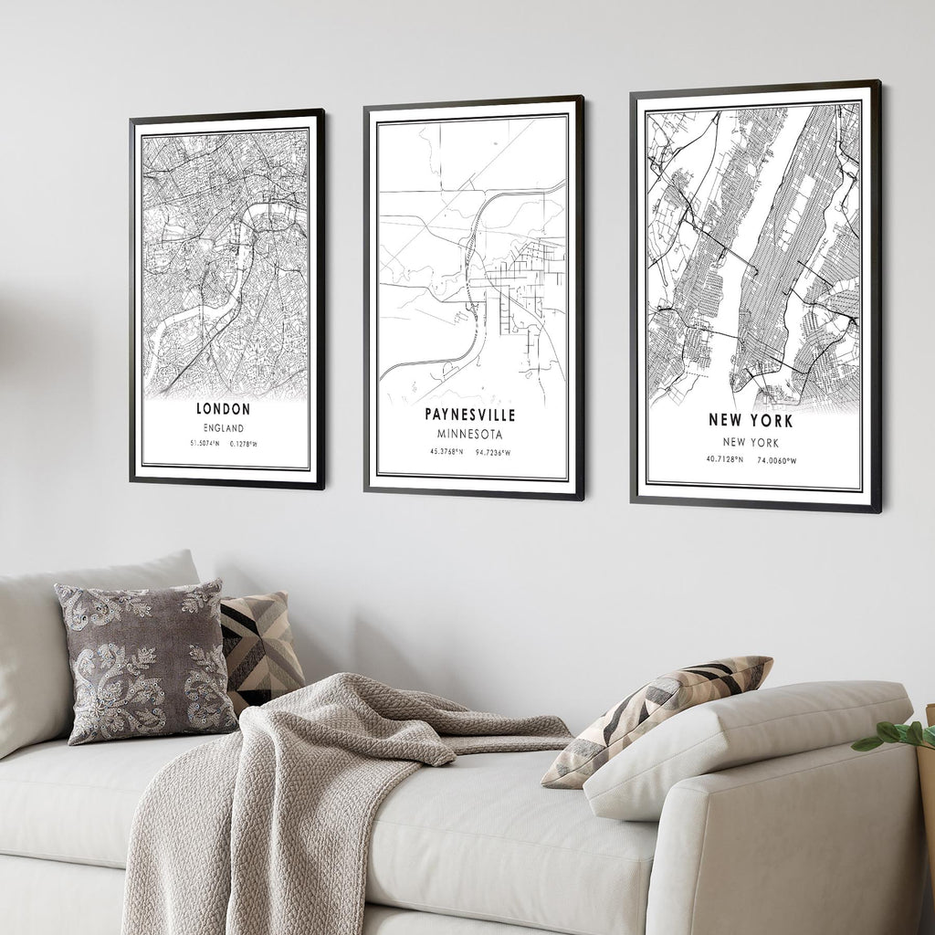 Paynesville, Minnesota Modern Map Print 