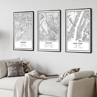 
              Raleigh, North Carolina Modern Map Print 
            