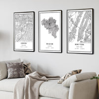 
              Belgium, Europe Modern Style Map Print 
            