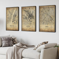 Bremen, Germany Vintage Style Map Print 