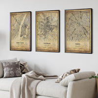 
              Poznan, Poland Vintage Style Map Print 
            