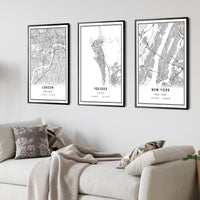 Iquique, Chile Modern Style Map Print