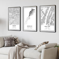 
              Morocco, North Africa Modern Style Map Print 
            