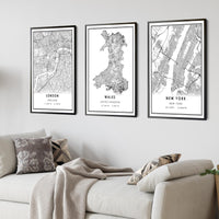 
              Wales, United Kingdom Modern Style Map Print 
            