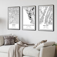 
              San Francisco Bay Area, California Modern Map Print 
            