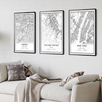 
              College Station, Texas Modern Map Print 
            