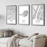 
              Austria, Europe Modern Style Map Print 
            