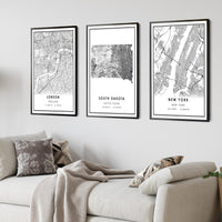 
              South Dakota, United States Modern Style Map Print
            