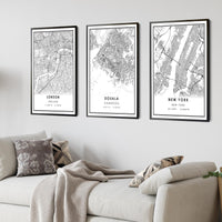 
              Douala, Cameroon Modern Style Map Print 
            