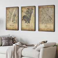 Bogota, Colombia Vintage Style Map Print 