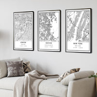 
              Boston, Massachusetts Modern Map Print 
            