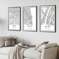 Chicago, Illinois Modern Map Print 