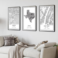 Texas, United States Modern Style Map Print