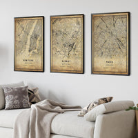 
              Albany, New York Vintage Style Map Print 
            