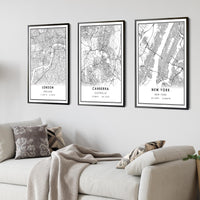 
              Canberra, Australia Modern Style Map Print 
            