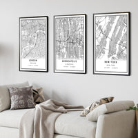 
              Minneapolis, Minnesota Modern Map Print 
            