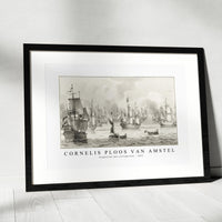 Cornelis ploos van amstel - Zeegezicht met oorlogsvloot-1821