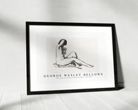 
              George Wesley Bellows - Nude study, girl sitting on flowered cushion 1923-1924
            