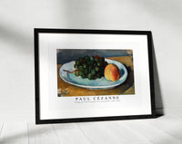 
              Paul Cezanne - Grapes and Peach on a Plate (Grappe de raisin et pêche sur une assiette) 1877-1879
            