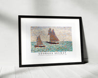 
              Georges Seurat - Two Sailboats at Grandcamp (Deux voiliers Ã Grandcamp) 1885
            