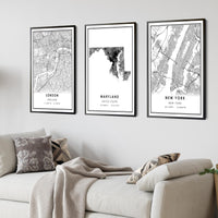 
              Maryland, United States Modern Style Map Print 
            