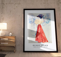 
              Henry somm - Elegant with a red skirt 1890-1900
            