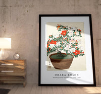 
              Ohara Koson - Blooming azalea in brown pot (1920 - 1930) by Ohara Koson (1877-1945)
            