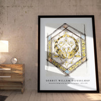 Gerrit Willem Dijsselhof - Decorative design with two fish in a hexagon 1876-1824