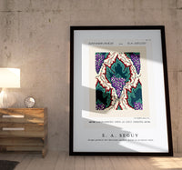 
              E.A.Seguy - Grape pattern Art Nouveau pochoir print in oriental style
            