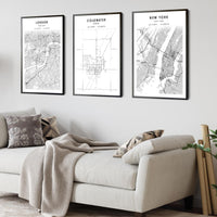 
              Coldwater, Ohio Scandinavian Map Print 
            