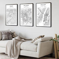 
              Ann Arbor, Michigan Scandinavian Map Print 
            