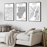 
              Brooklyn, New York Scandinavian Map Print 
            