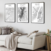 
              Austin, Travis, Texas Scandinavian Map Print 
            