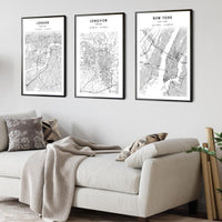 Longview, Texas Scandinavian Map Print 