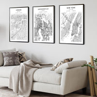 
              Jacksonville, Florida Scandinavian Map Print 
            