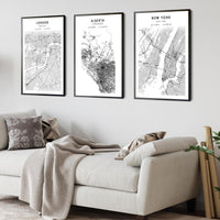 
              Alberta, Canada Scandinavian Style Map Print 
            