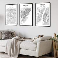 
              Barcelona, Spain Scandinavian Style Map Print 
            