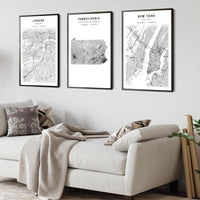 
              Pennsylvania, United States Scandinavian Style Map Print 
            