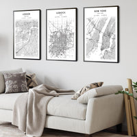 
              Lubbock, Texas Scandinavian Map Print 
            