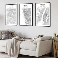 
              Manila, Philippines Scandinavian Style Map Print 
            