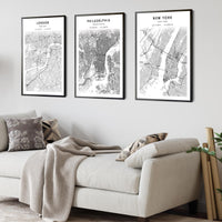 
              Philadelphia, Pennsylvania Scandinavian Map Print 
            