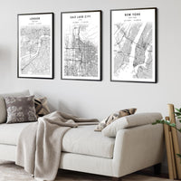 
              Salt Lake City, Utah Scandinavian Map Print 
            
